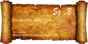 Szobota Béla névjegykártya