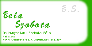 bela szobota business card